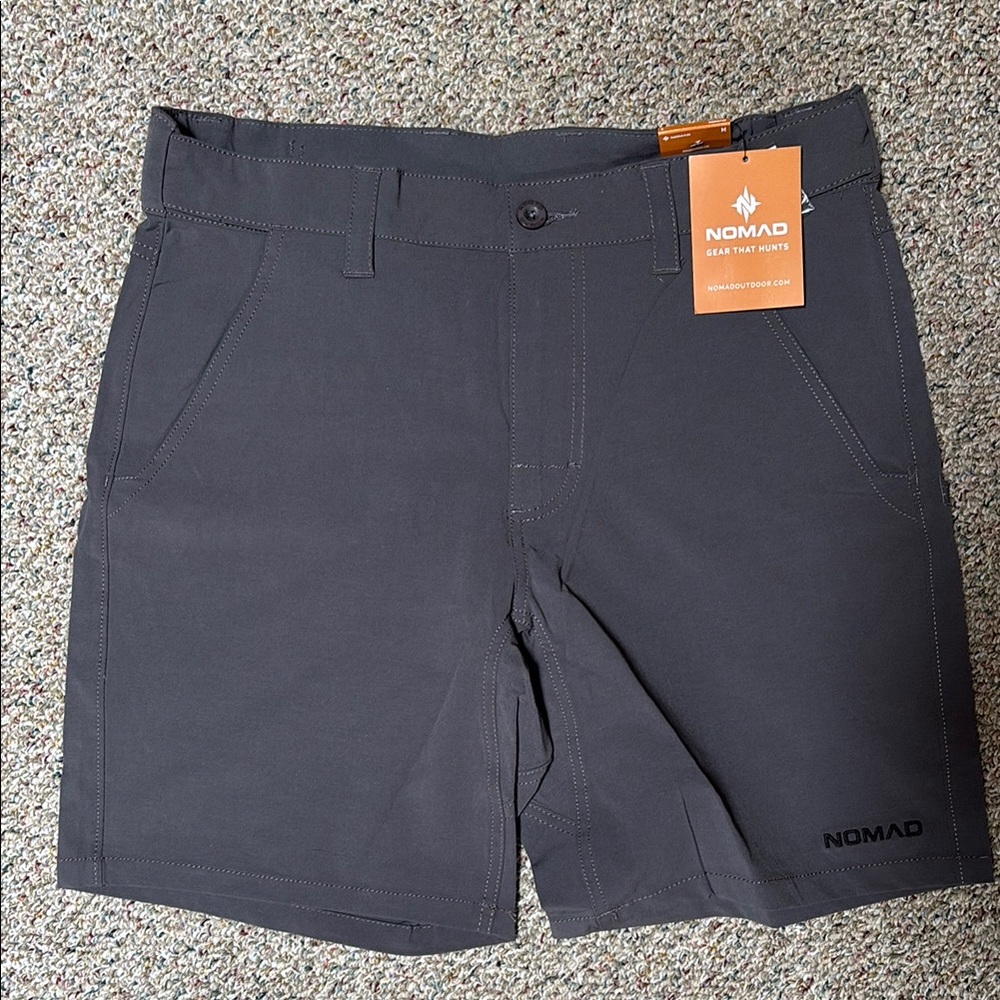 Nomad Gray Flat Front Shorts Minimalist Design
